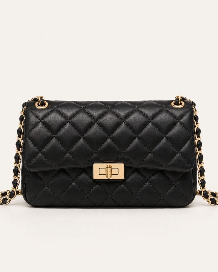Noir Quilted Crossbody