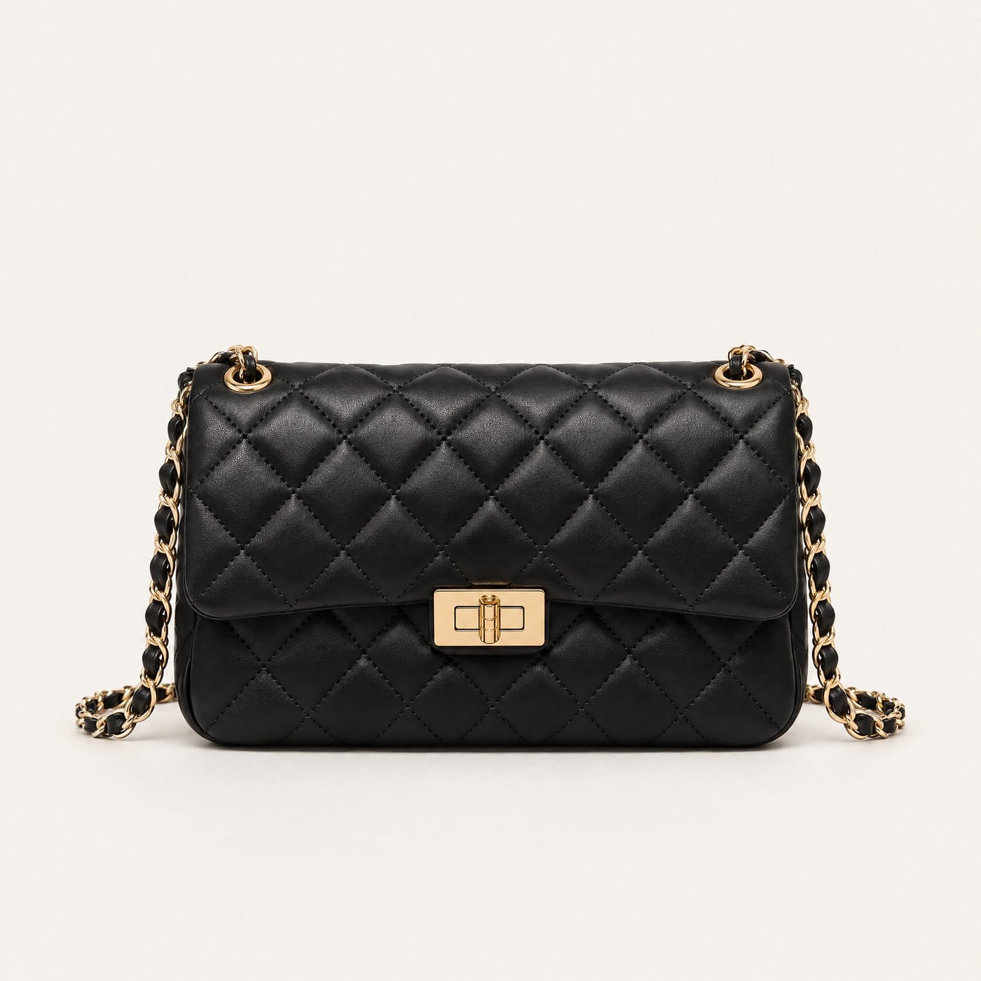 Noir Quilted Crossbody