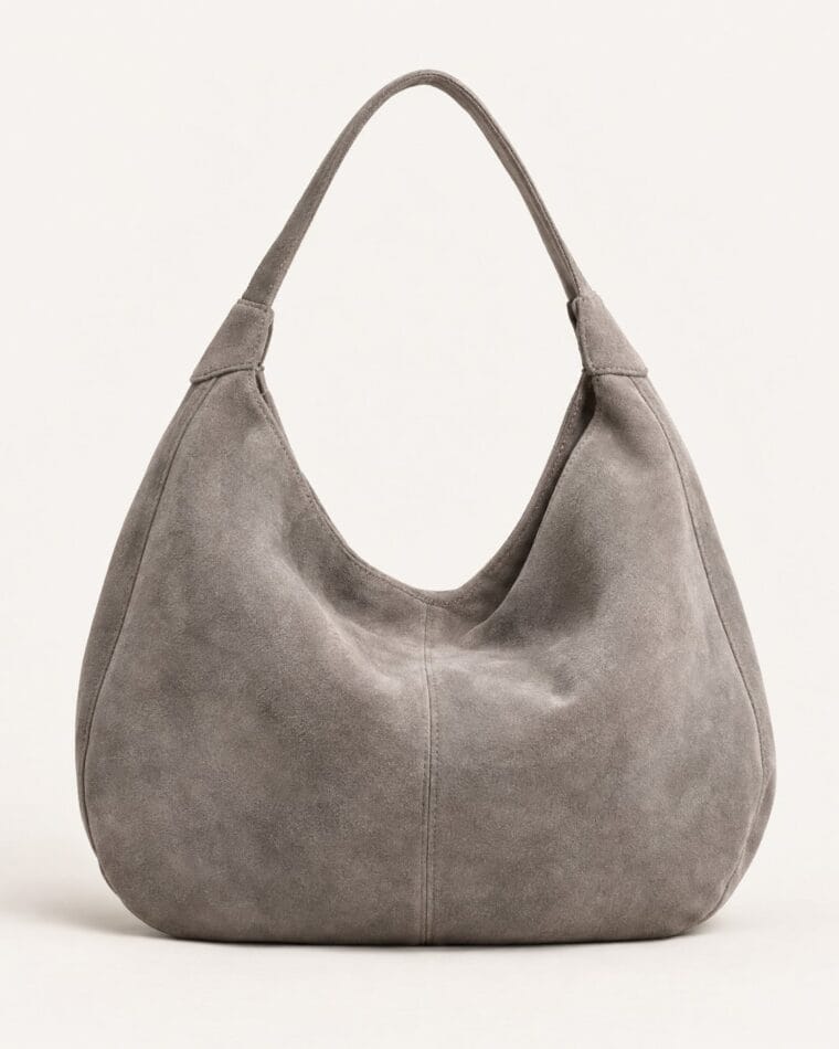 Grey Suede Hobo