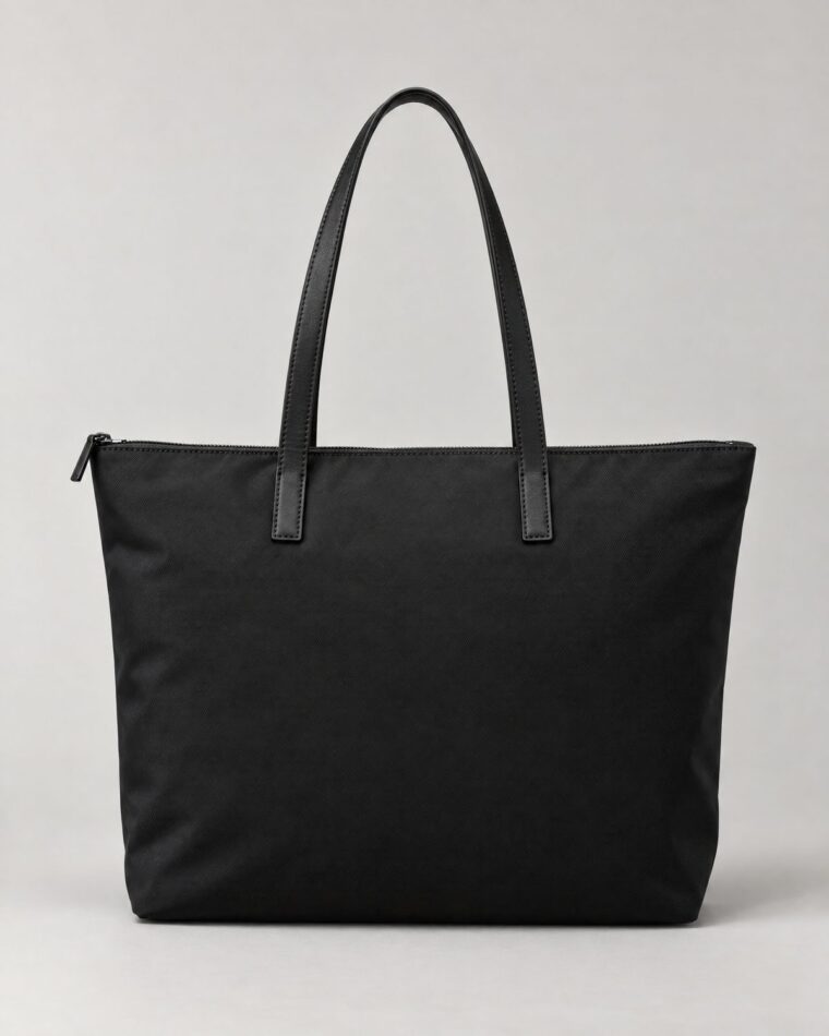 Black Nylon City Tote