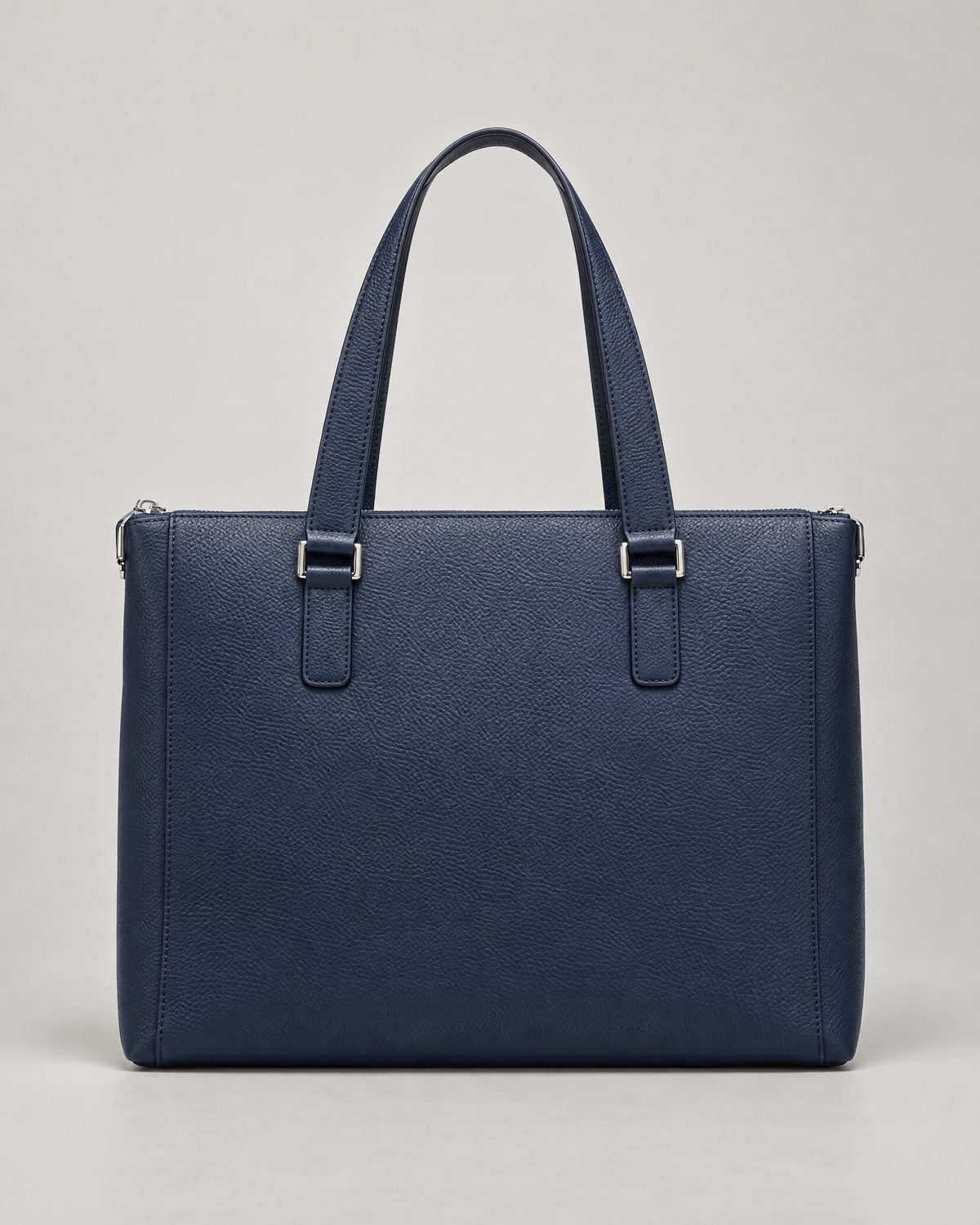 Navy Leather Laptop Tote