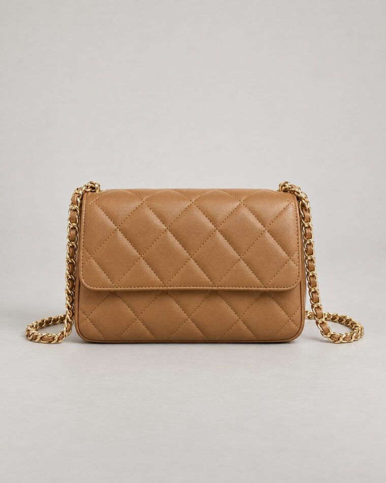 Camel Quilted Crossbody