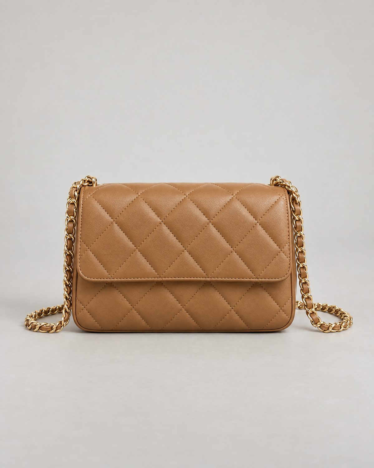 Camel Quilted Crossbody