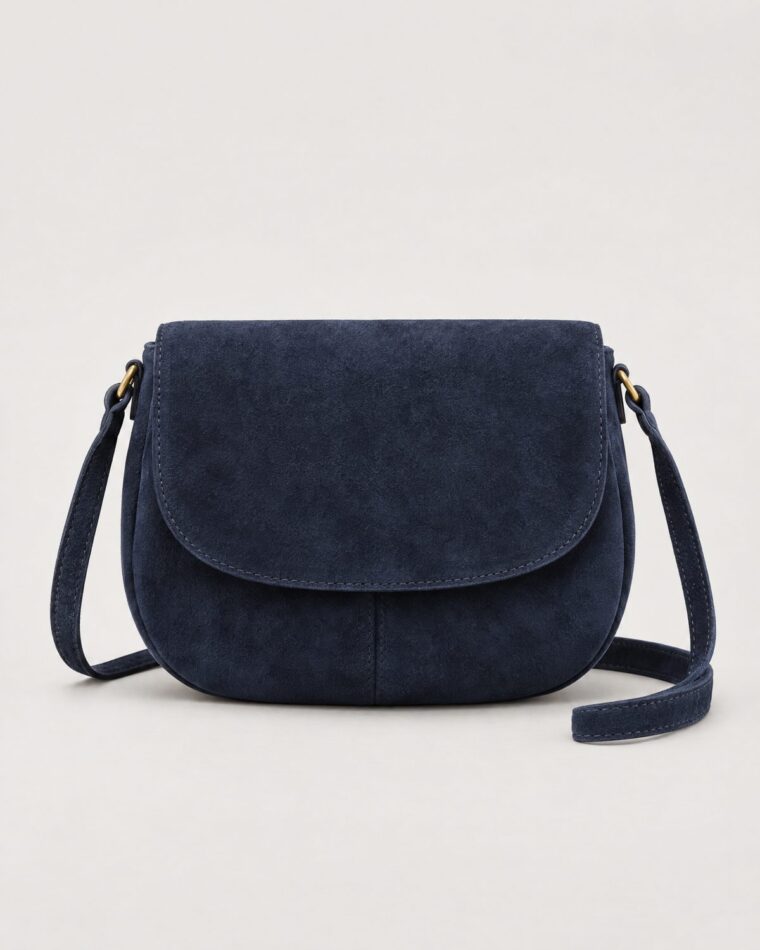 Navy Suede Crossbody