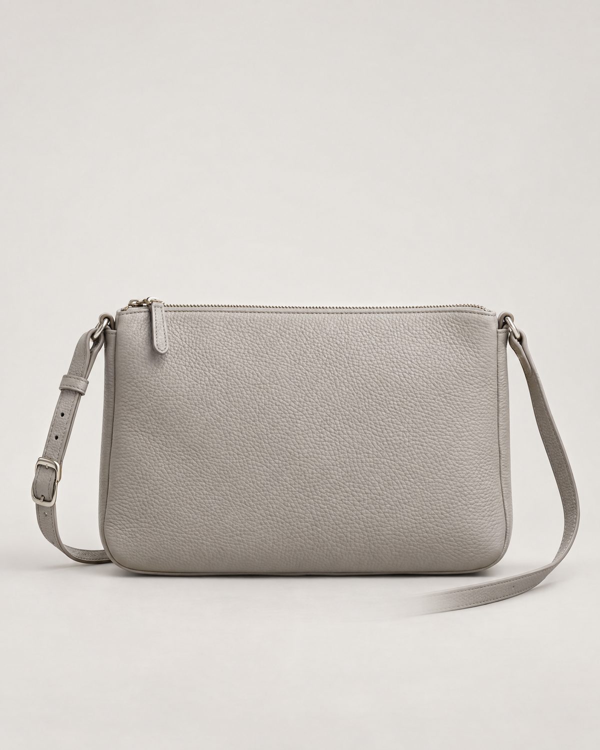 Grey Grained Crossbody