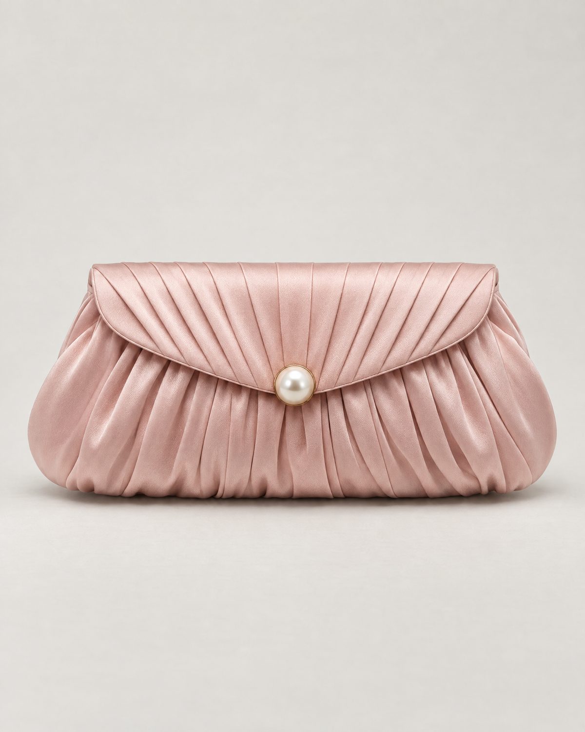 Blush Silk Pearl Clutch