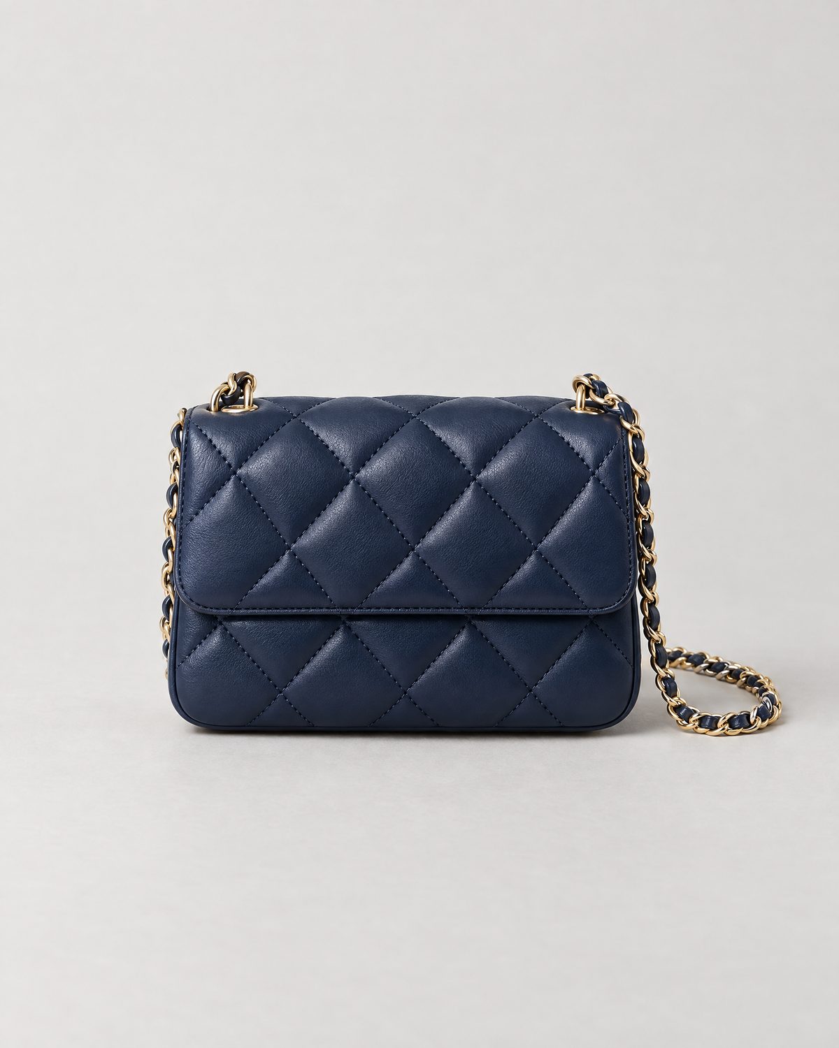 Navy Quilted Mini Bag