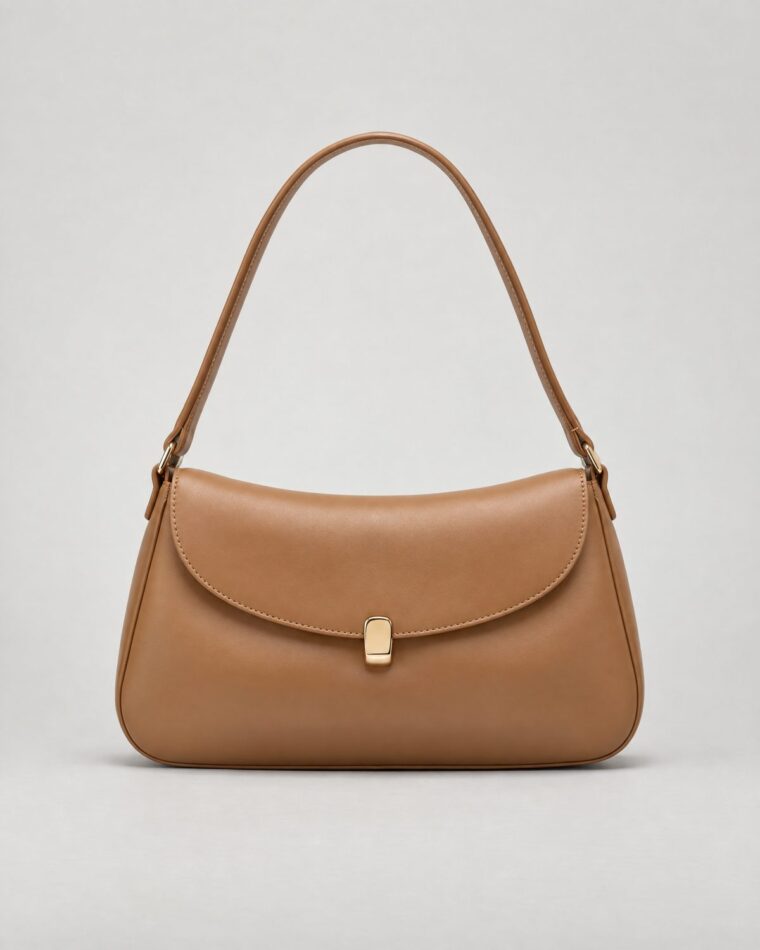 Camel Leather Shoulder Bag