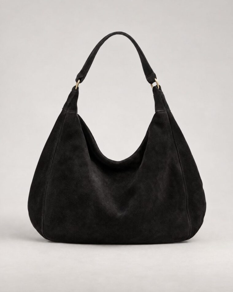 Black Suede Shoulder Bag