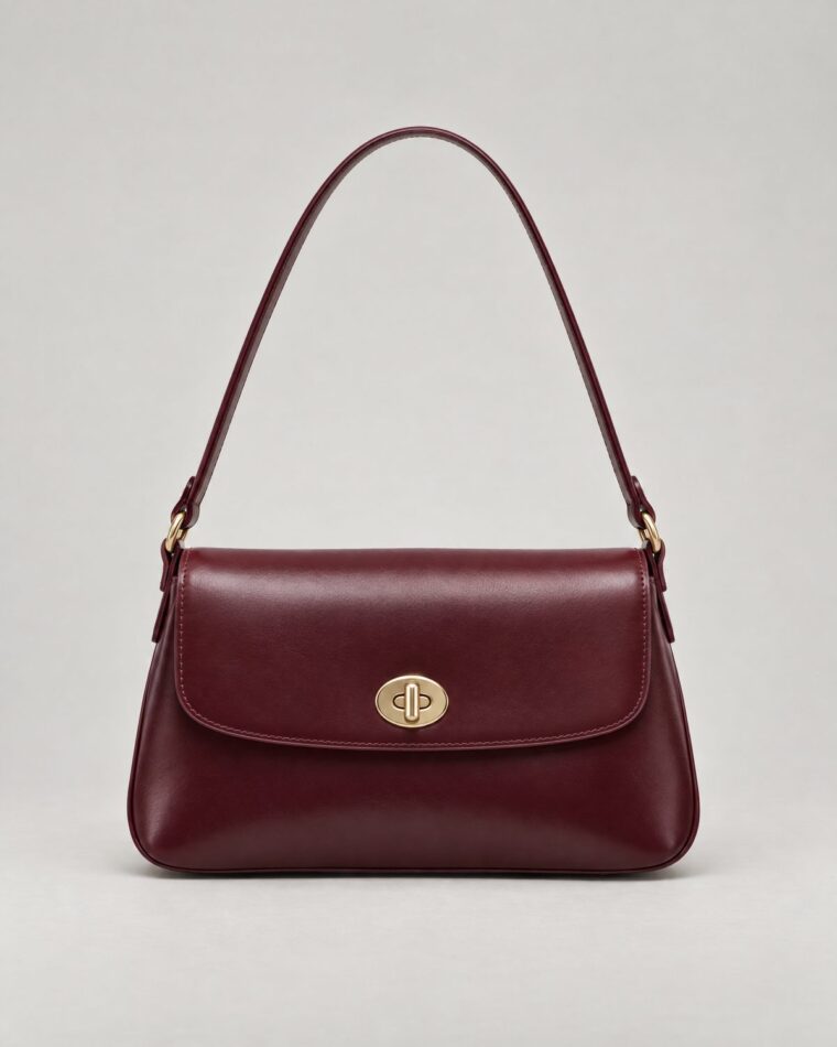 Burgundy Leather Shoulder Bag