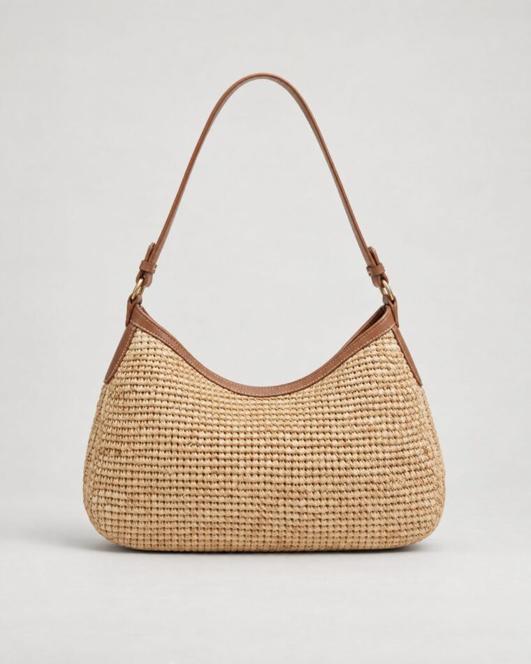 Tan Raffia Shoulder Bag