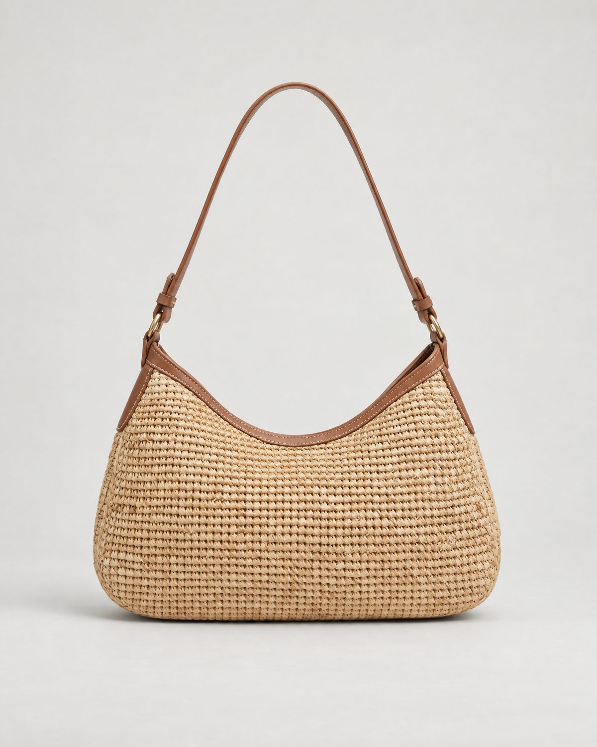 Tan Raffia Shoulder Bag