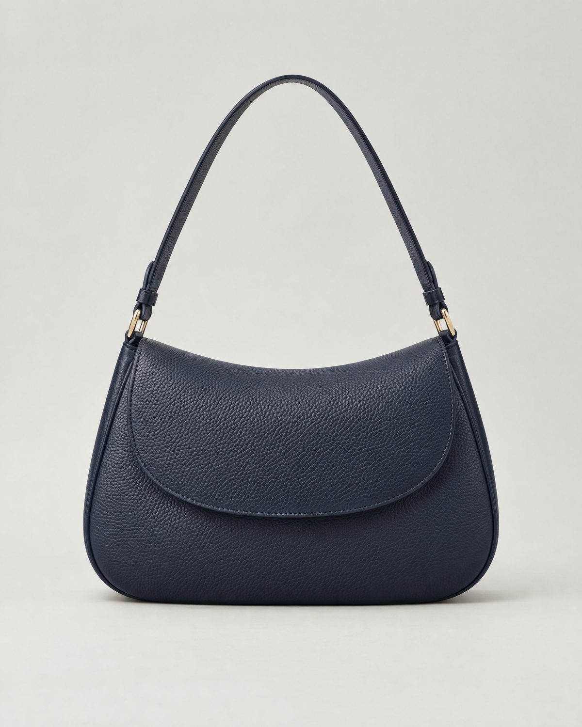 Navy Leather Shoulder Bag
