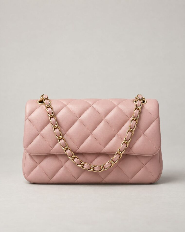 Blush Quilted Shoulder Bag
