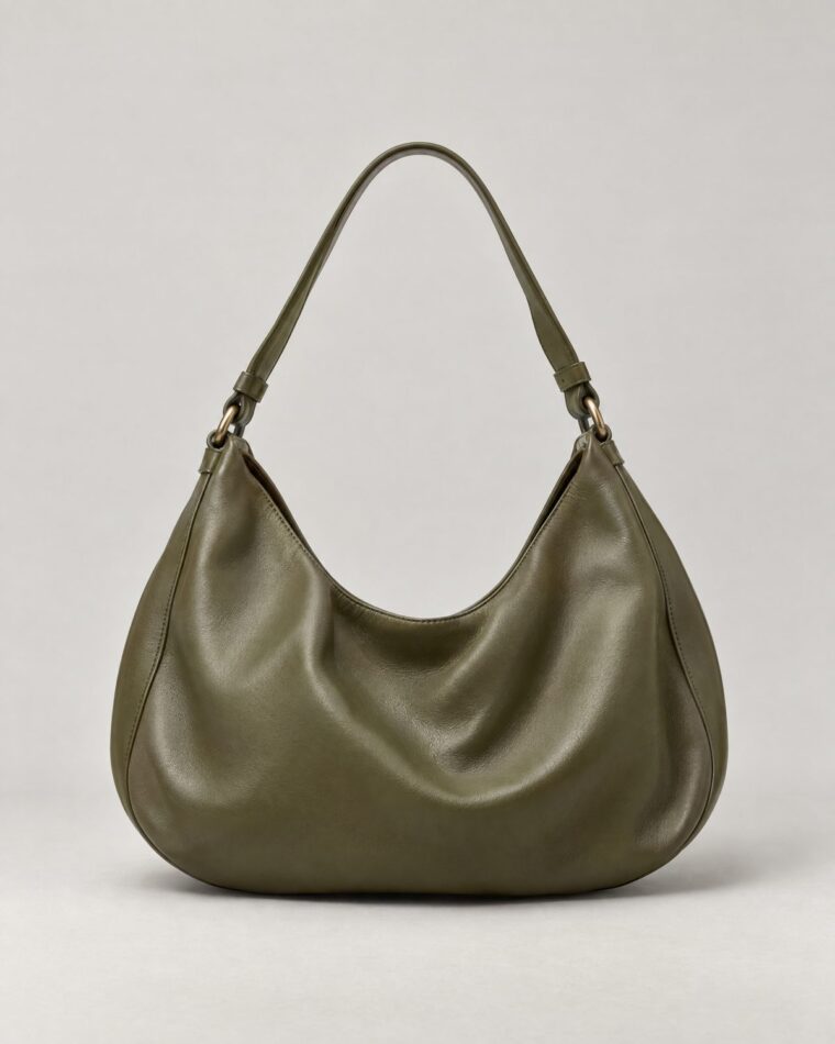 Olive Leather Shoulder Bag